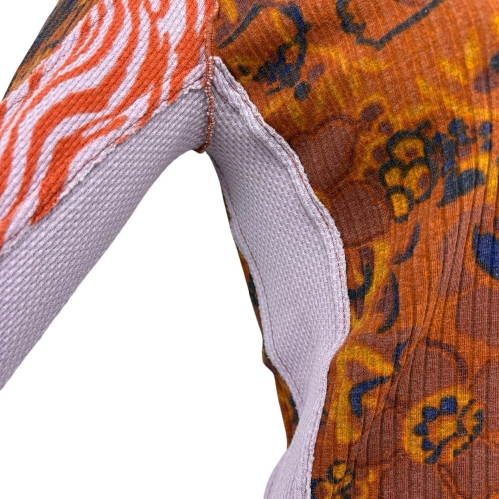 Free People Meadow Mix Long Sleeve Top Mixed Print Mock Neck Multicolor Small - Picture 9 of 15